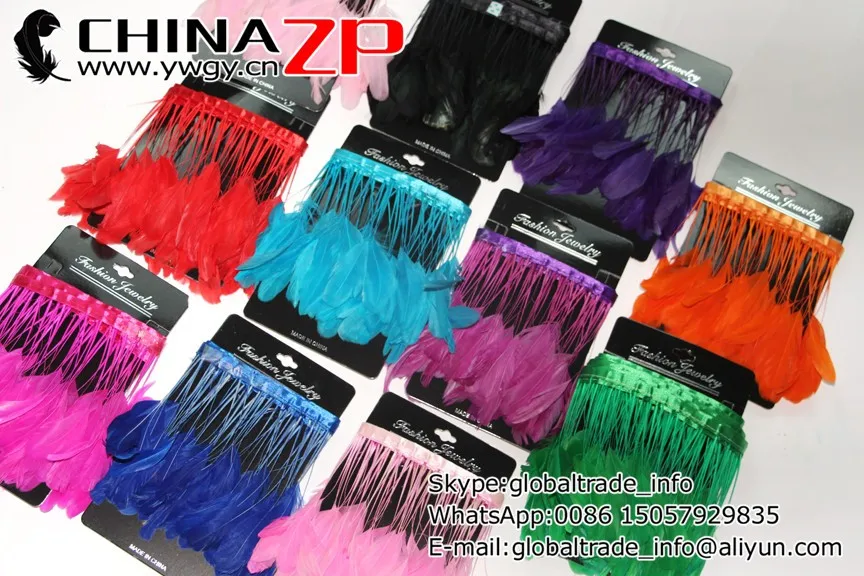 dyed Feathers Fringe Stripped Coque Tail Feathers trims (1)