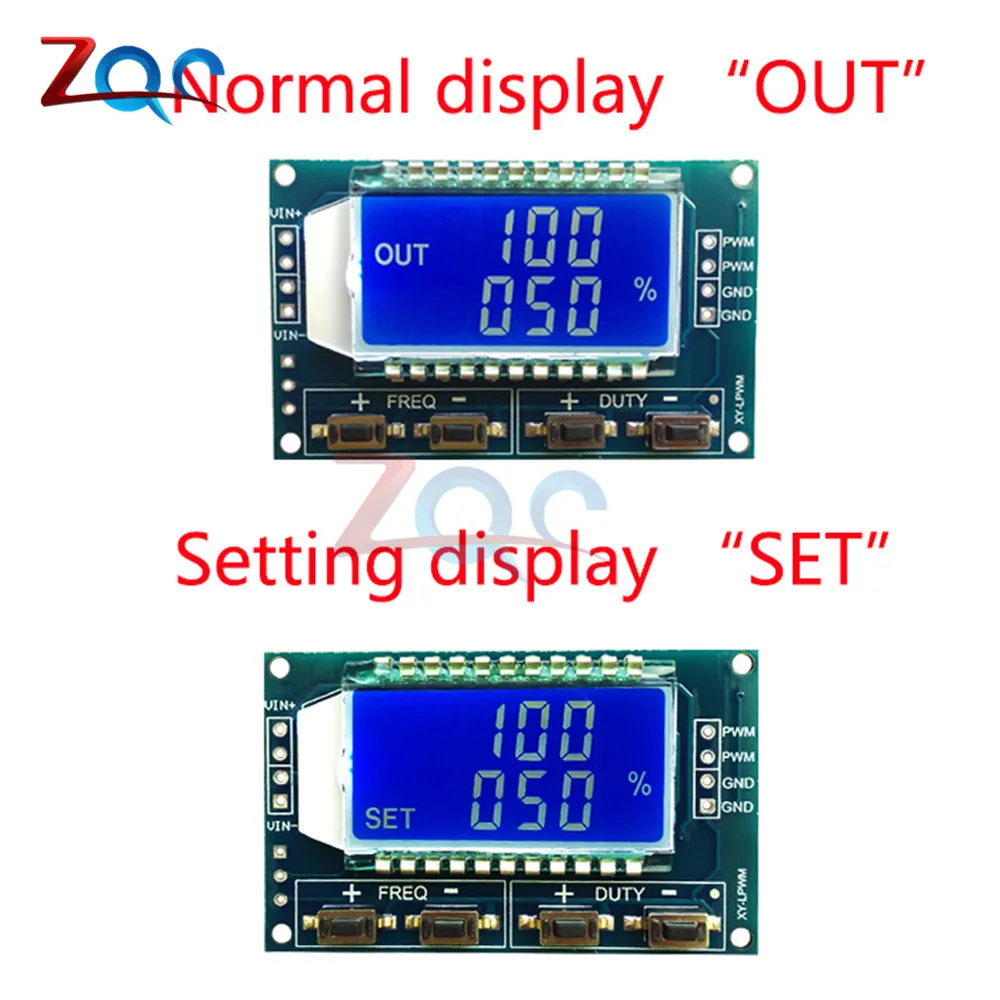 Signal Generator PWM Pulse Frequency Duty Cycle Adjustable Module LCD Display 1Hz-150Khz 3.3V-30V PWM Board Module 4