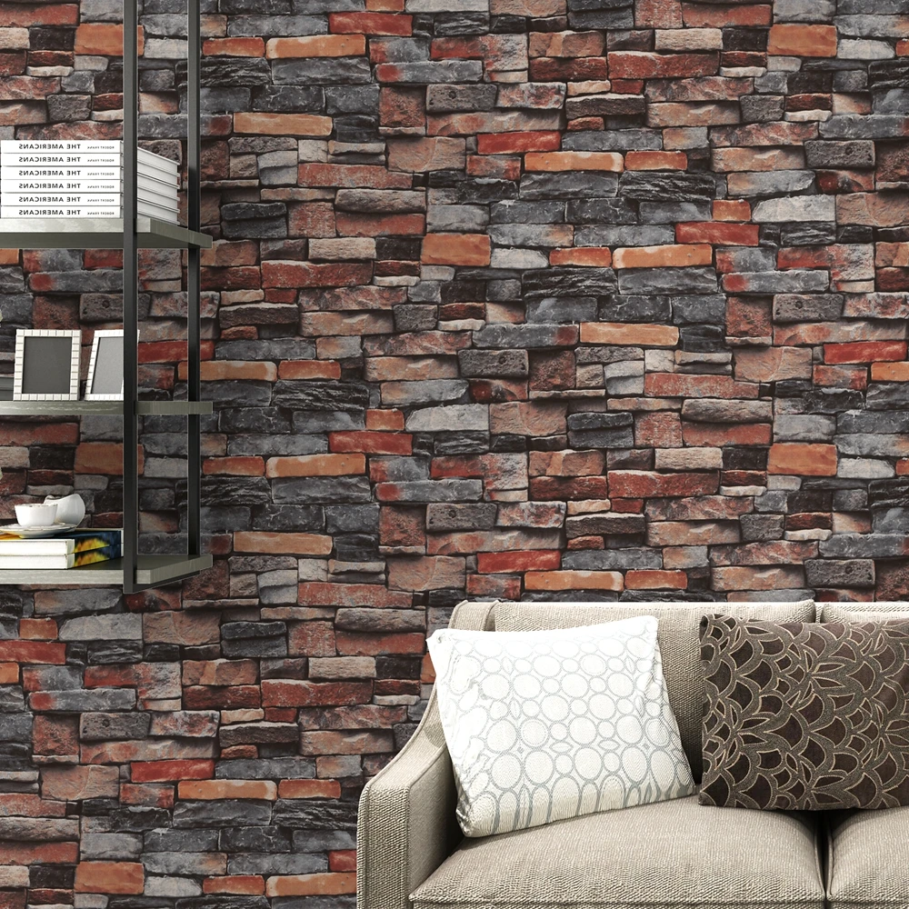 Red,Grey Vintage Rustic Stone Brick Wallpaper Roll Living Room Bedroom Restaurant Background Loft 3d Wall Paper Red,Grey Vintage Rustic Stone Brick Wallpaper Roll Living Room Bedroom Restaurant Background Loft 3d Wall Paper
