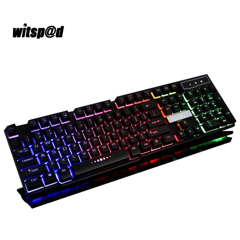 

English USB Gaming keyboard 104Keys 3 Color Led Backlight Keyboard Gamer with Similar Mechanical Touch Feel for Desktop PC