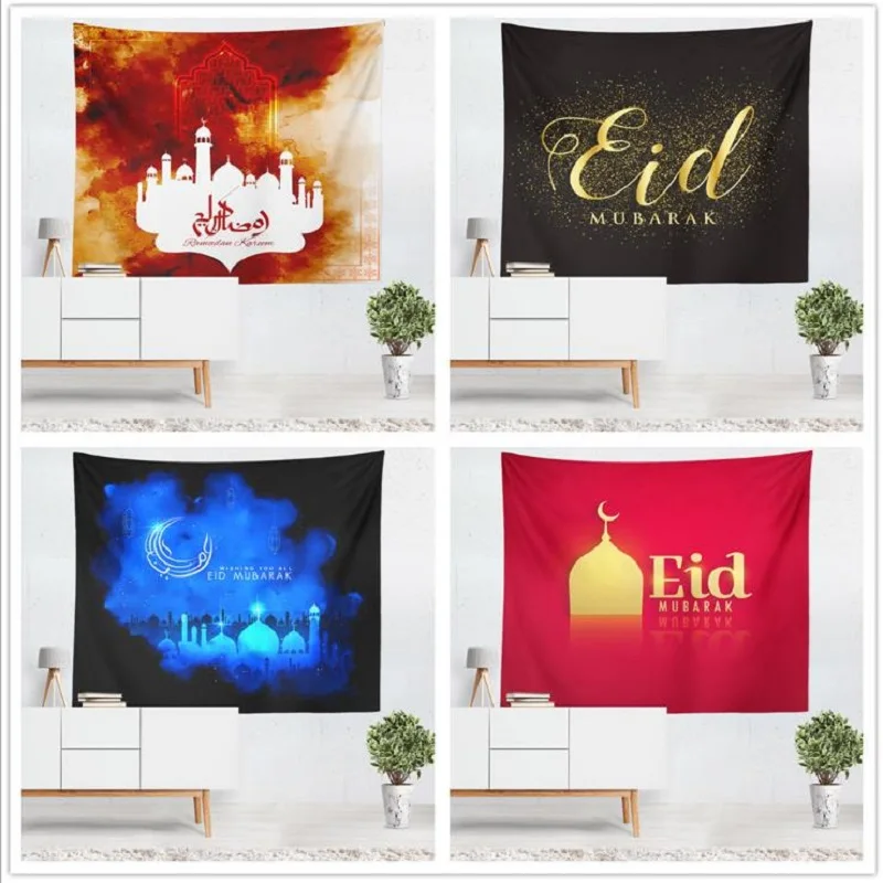 

Islamic Ramadan Festival Lantern Tapestry Halal Eid Mubarak Home Decoration Background Digital Printed Hanging Wall Tapestry