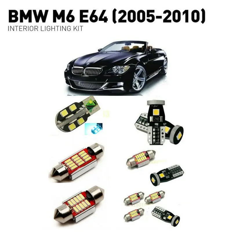 Светодио дный Внутреннее освещение для BMW m6 e64 2005-2010 13 pc светодио дный огни для автомобильное освещение комплект автомобильной лампы Canbus Ошибка