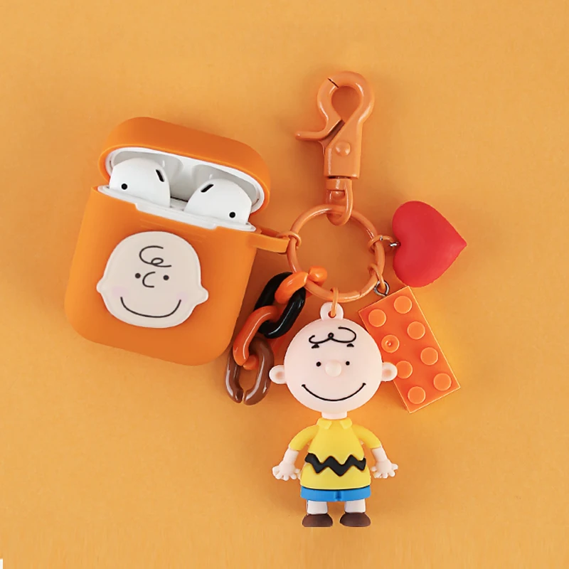 

Cute Cartoon Decor Silicone Case for Apple Airpods 1 2 Bluetooth Earphone Accessories Protect Cover Key Ring Doll Classic