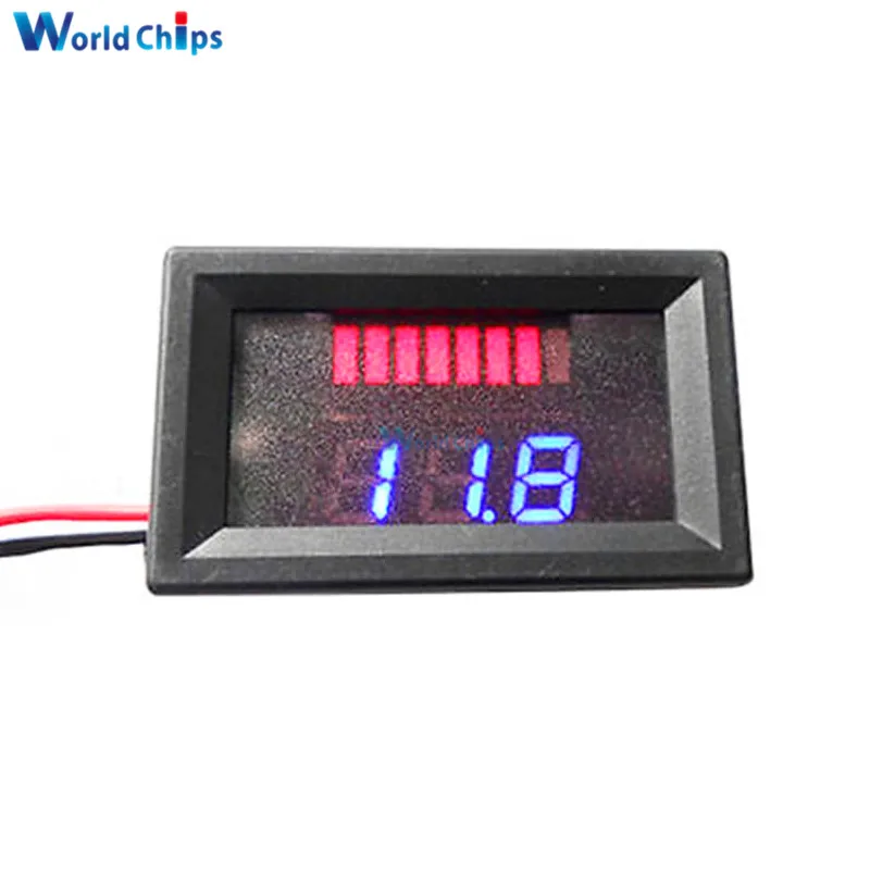 

12V Blue LED Lead-acid Battery Indicator Battery Capacity Acid Tester Voltmeter Charge Level Indicator For Arduino