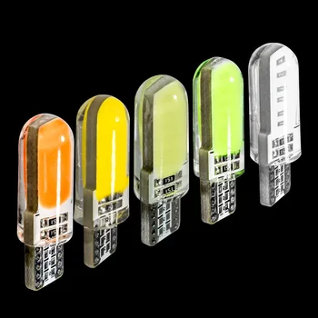 

100pcs T10 W5W Silicone Case 12 Chips COB LED Car Wedge Interior Light WY5W 194 501 Auto Parking Bulbs Turn Side Lamps 12V 100X