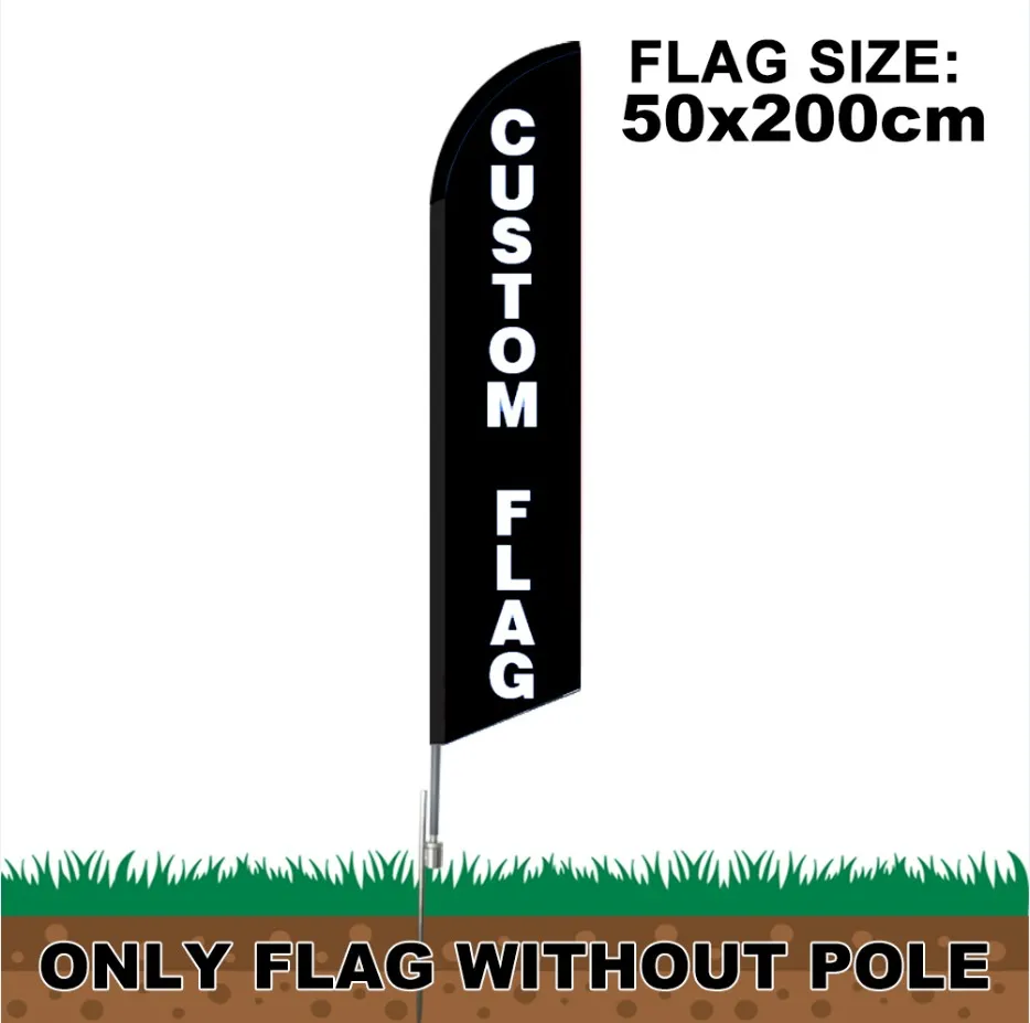 С заказным цифровым рисунком 110g связанный полиэстер флаг в виде пера для улицы - Цвет: 50X200