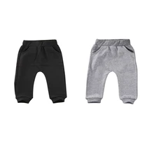 Для Новорожденных Для маленьких мальчиков девочек Повседневное прекрасный регулярные Тип мультфильм 2 Стиль эластичный пояс Середина Хлопок Брюки для девочек наряд осень-зима