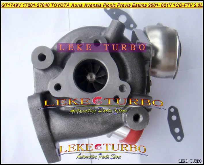 GT1749V 17201-27030 721164-0003 turbo for TOYOTA Auris Avensis Picnic Previa Estima 2001- 021Y 2.0TD 2.0L 1CD-FTV 115HP turbocharger (1)