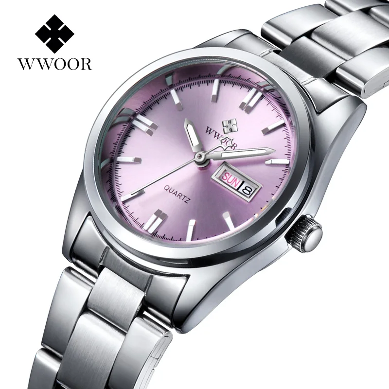 Hot Fashion Brand Relogio Feminino Date Day Clock Female Stainless Steel Watch Ladies Fashion Casual Watch Quartz Women Watches