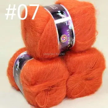 

Lot of 3 balls MOHAIR 50% Angora goats Cashmere 50% silk hand Yarn Knitting red pink #07
