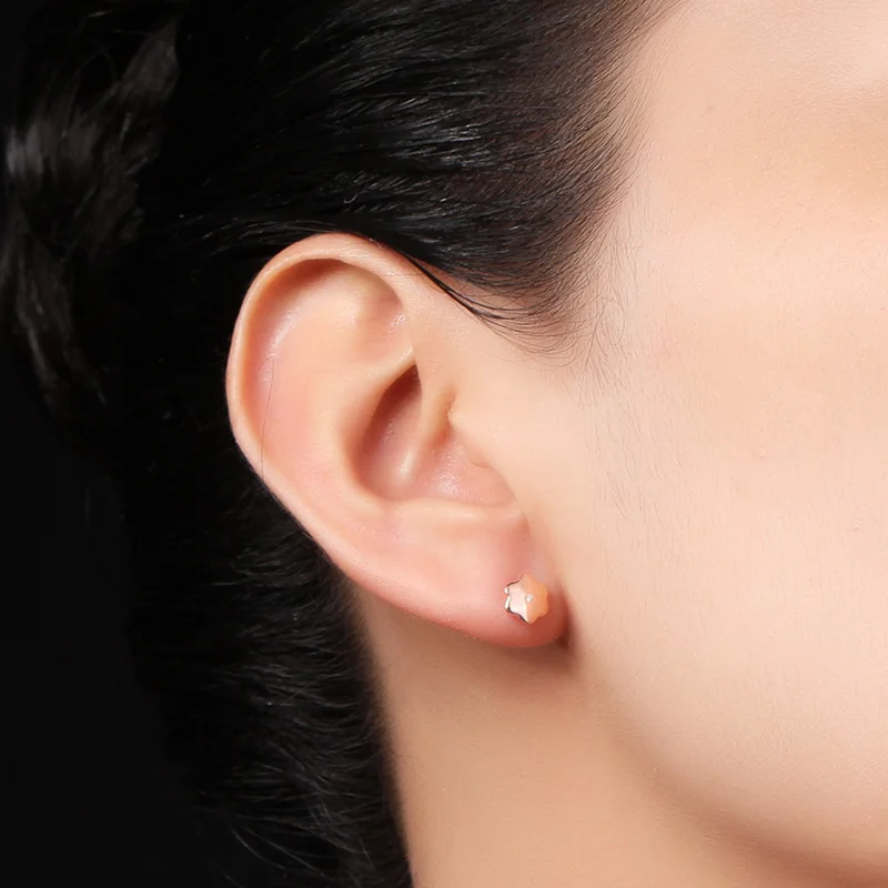Double R 0 02 Ct Real Diamond Stud Earrings Women Flower Solid 925 Double R 0 02 Ct Real Diamond Stud Earrings Women Flower Solid 925 Silver Rose Gold Earring Fine Jewelry Clic Gift For Las In From