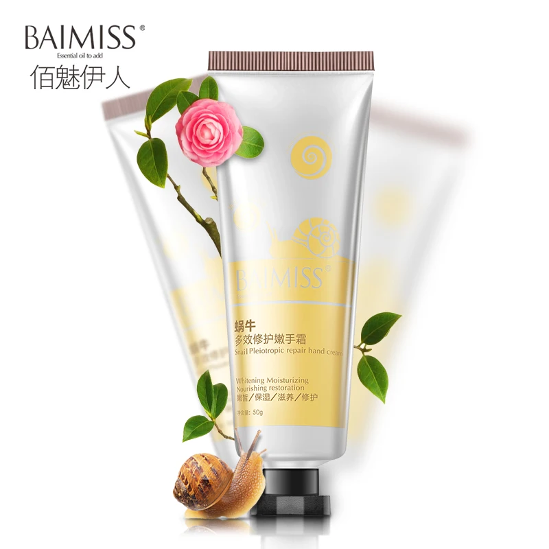

BAIMISS Snail Serum Repair Hand Cream Nourishing Hand Care Anti Chapping Anti Aging Moisturizing Whitening Cream 1 bottle