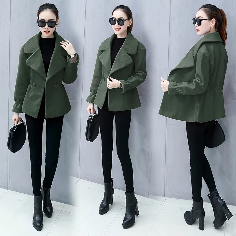 Autumn and winter short woolen cloth coat cloth coat winter no coat in late autumn short coat