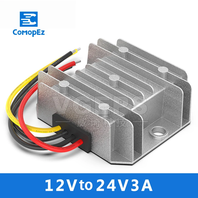 

12V L 24V3A DC Power Converter 9-20V Variable 24V Car Boost Power Supply Module Transformer Waterproof