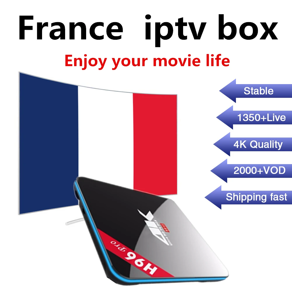 

H96PRO 7.1 Android tv box 3G 16G smart tv box with Best French Arabic IPTV subscription 1350 live+VOD gift free shipping iptv