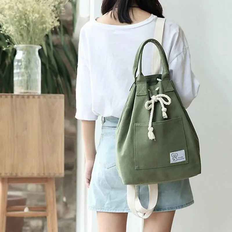 

Canvas Backpacks Women's Travel Rucksack Mochila School Shoulder bag Sac a Femme