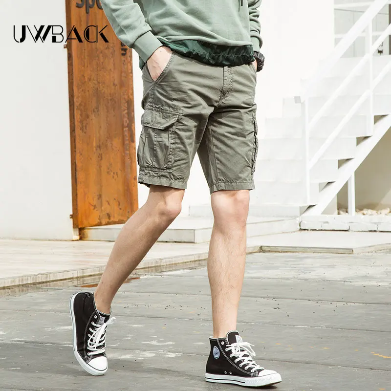 Летние мужские шорты-карго с несколькими карманами, Промытые мужские шорты в повседневном стиле, свободные хлопковые рабочие короткие бермуды по колено, большие размеры XAA003