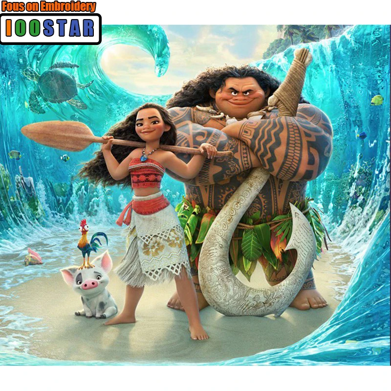 5D Diy Diamond Painting Moana,Cartoon movie poster,Cross Stitch Kits