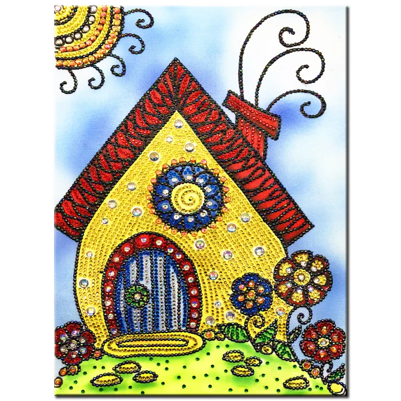 RUBOS DIY Diamond Embroidery House Abstract Art Religion Diamond Painting Mosaic Scenery 5D Big Bead Pearl 3D Crystal Glass Sale (17)