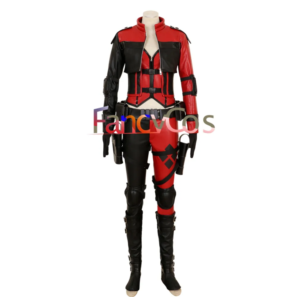 Костюм для косплея Хэллоуин из искусственной кожи взрослых|harley quinn costumes|quinn