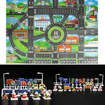

83 58CM City PARKING LOT Roadmap Map DIY Cars Model Toys Climbing Mats Kids Toys Diecasts & Toy Vehicles Toy