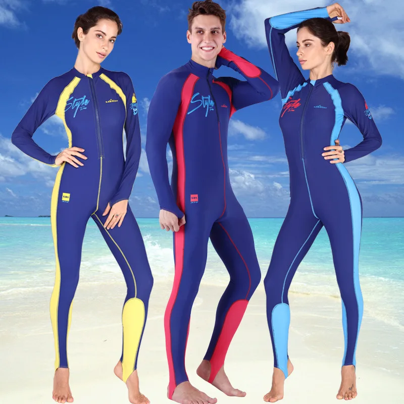 SABOLAY dámské muži jednodílné vyrážky strážní surfování elastické košile plavky plavky plavky velké velikosti tenké potápění s dlouhými rukávy
