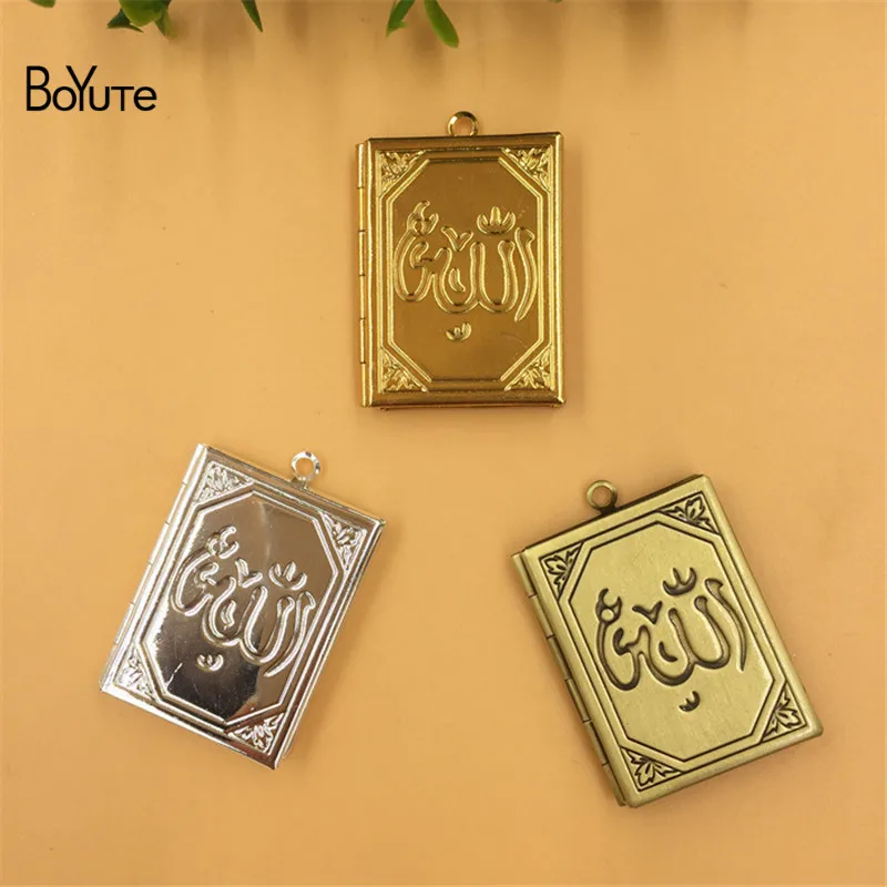 BoYuTe 5Pcs 27355MM Metal Brass Floating Book Locket Pendant Open Photo Locket Pendant Vintage (5)