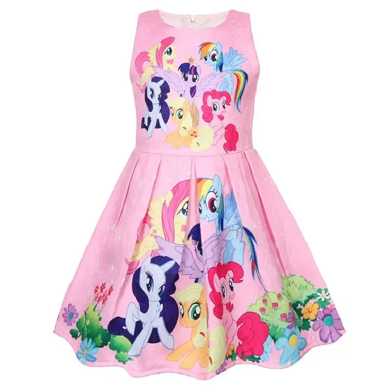 Летнее Радужное платье принцессы с маленькой пони для девочек, Хеллоуин вечеринка в честь Дня Рождения, мой Единорог для малышей, Vestidos, платье, одежда