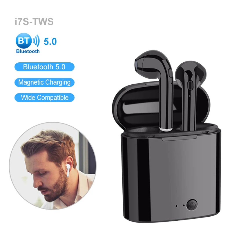 

Bluetooth Wireless Earphone I7 I7s TWS Mini True Headset Music Earbuds with Charging Box for IPhone X HUAWEI Xiaomi Android