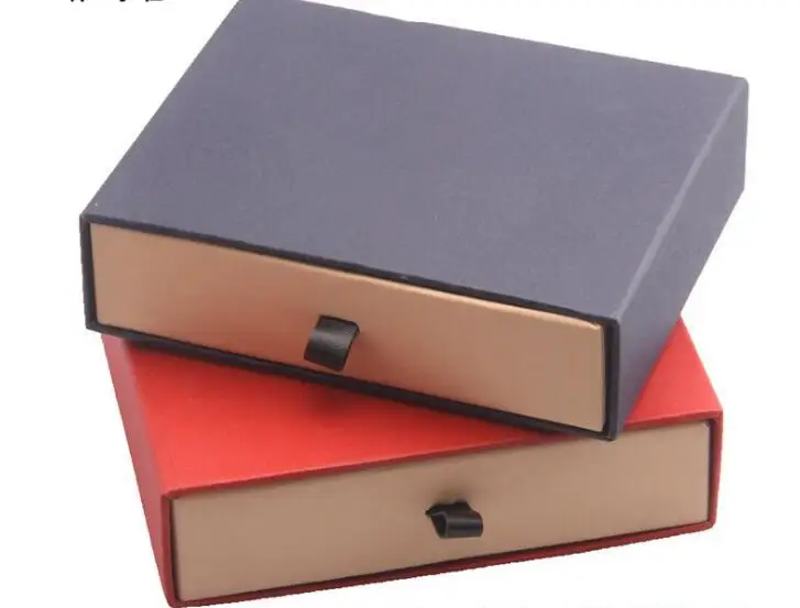 100pcs/lot Kraft Paper Wallet Box 14.7x12x4cm Drawer Design Wallet