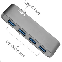 Basix usb c концентратора USB3.1 Тип c 4 порта USB3.0 высокое Скорость usb вцв поддерживает скорость передачи данных до 5 гбит/с для MacBook pro Тип c концентратора