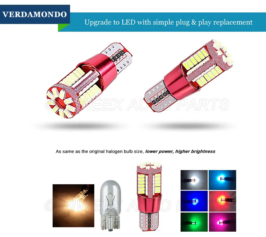 Автомобильные аксессуары T10 W5W 4014 светодиодный 57 SMD Авто Canbus без ошибок Клин несколько огней дневные ходовые лампы Интерьер купольная лампа 12 В