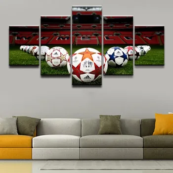 

Canvas Painting Wall Art Home Decorative Pictures HD Printed 5 Pieces Sports Soccer Poster For Living Room Or Bedroom Decor