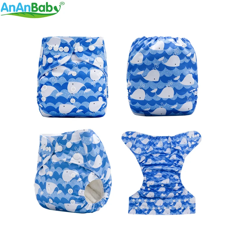 2018 Ananbaby Baby тканевый подгузник многоразовый Карманные детские подгузники с 1 шт.