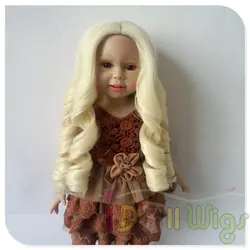 Светлые светлые термостойкие волосы большие кудри парик для 18 ''высота американская кукла