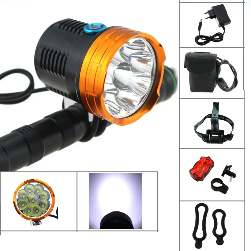 9T6 15000 lumen Cycling mountain bike front light 9x cree xm l t6 led