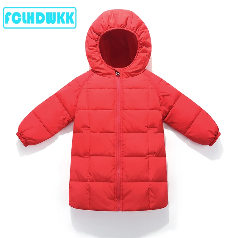 Г. Зимние куртки детское длинное пальто Зимние куртки для девочек, детская модная парка для девочек пальто для мальчиков теплые детские куртки для девочек От 2 до 8 лет