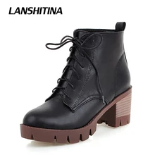 Women Ankle Boots Women Martin Boot Square Heel Shoes Spring Autumn Fashion Botas Woman Round Toe Casual Short Boots Shoes G026