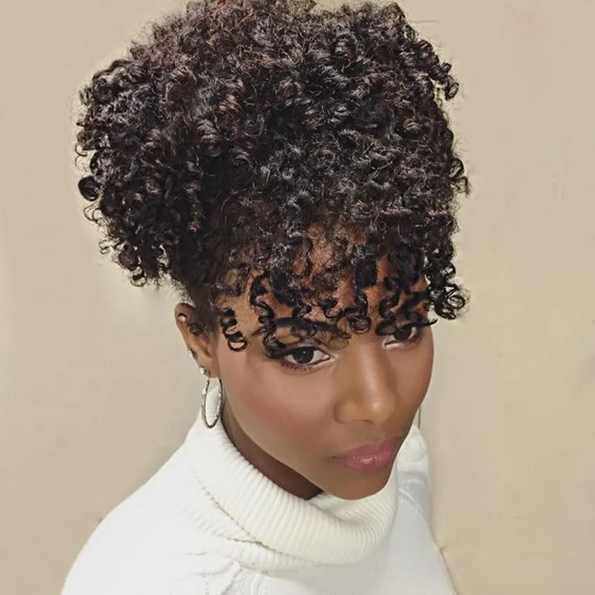 Afro Kinky Curly Weave Ponytail Hairstyles Clip ins