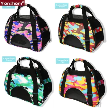 

Travel Carrier for Dogs Camouflage Pet Carrier Handbag Breathable Mesh Dog Carriers Cars Pink Bag for Dogs Chihuahua Cats Pets