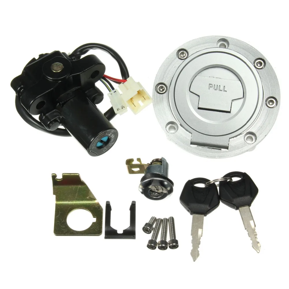 

Fuel Gas Cap Ignition Switch Seat Lock W/ Key Set For Yamaha YZF R1 R6 FZ6 01-12