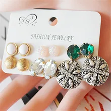 Новые Модные женские ювелирные изделия оптом для девочек день рождения pearl уха шпильки mashup 6 пар/компл. красивые серьги