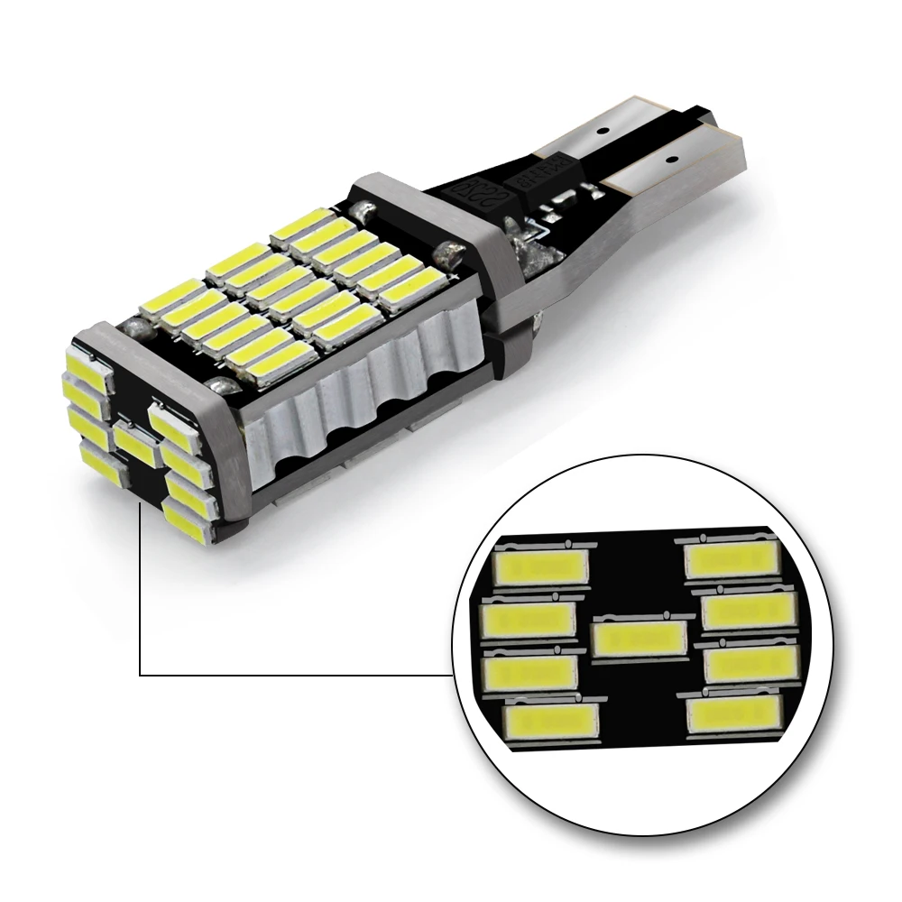 Современный автомобильный светодиодный светильник T15 T10 45 4014 45SMD T16 без ошибок Canbus