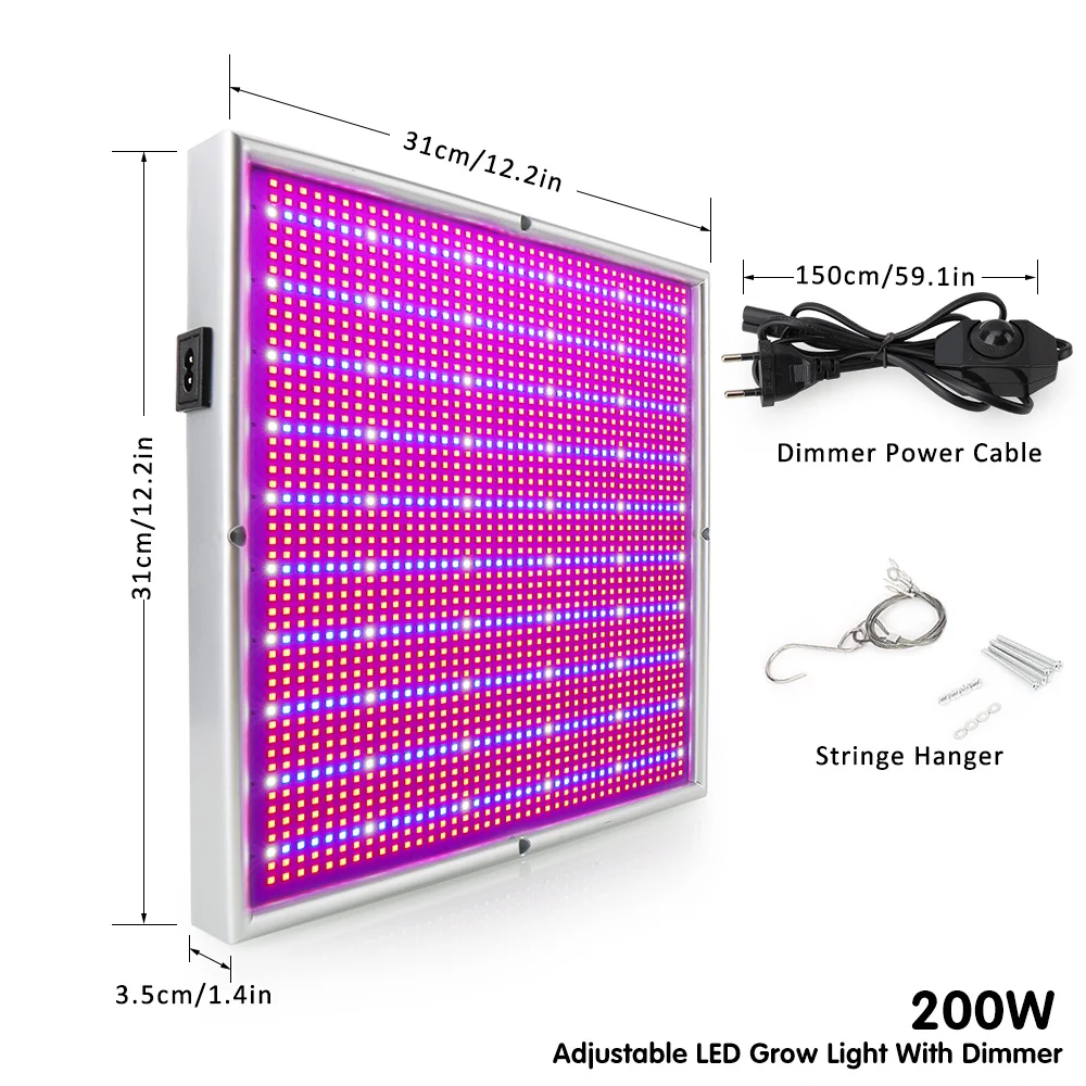 10 шт./лот 200 W светодиодный лампы рост AC85-265V затемнения светодиодные лампы для выращивания растений Панель для комнатных растений цветы