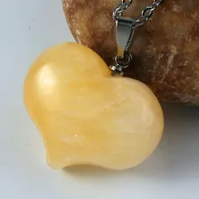 Модный-бисер элегантный стиль покрытый серебром натуральный желтый цитрин любовь сердце кулон на День святого Валентина ювелирные изделия