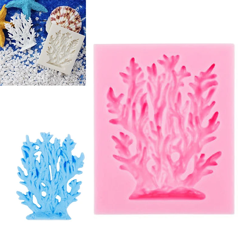 JX-LCLYL 3D Coral Silicone Mold Fondant Sugarcraft Mould Cake Chocolate Decor Mold Tool