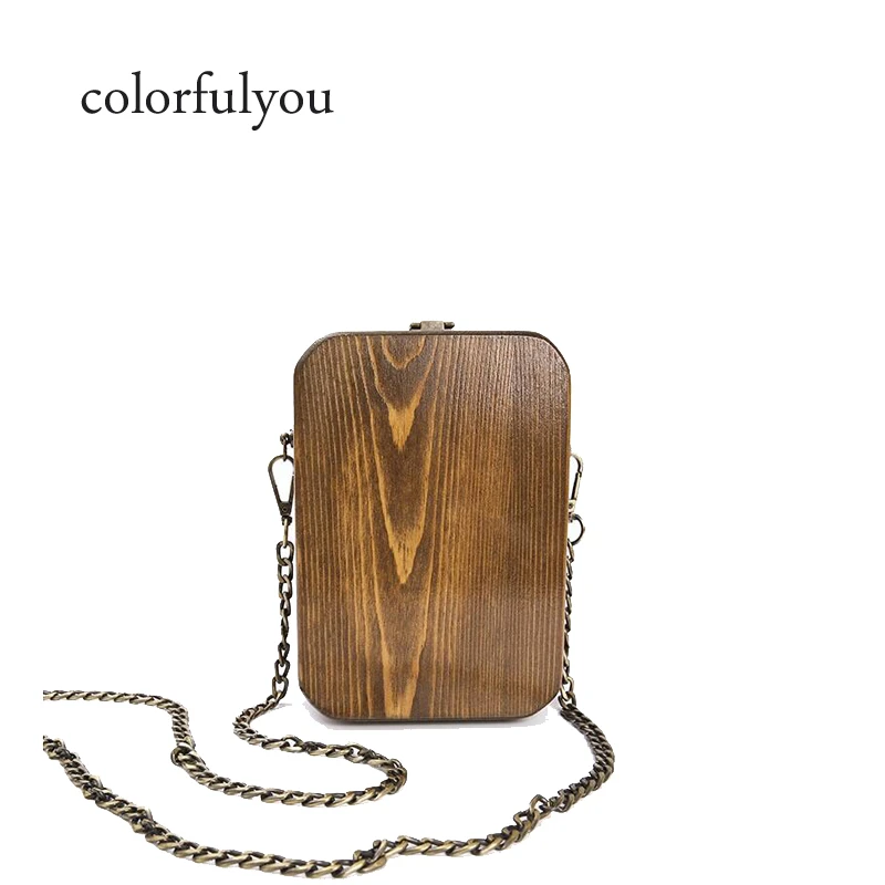

Fashion 2019 NEW Wooden Day Clutch Women Evening Bags Chain Handbags Party Wedding Purses Banquet Shoulder Bags bolsas mujer