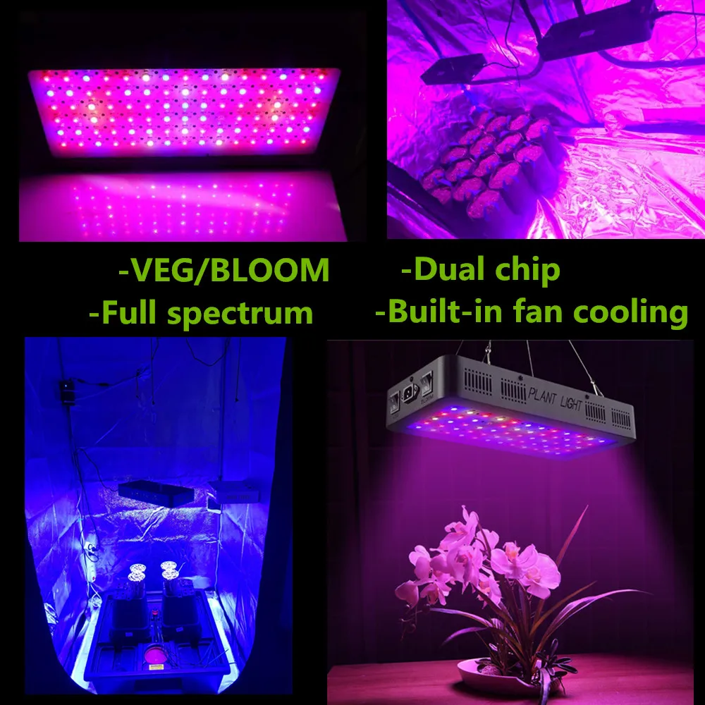 Светодиодная лампа для выращивания овощей/Цветение 600 Вт 900 Вт 1200 Вт полный спектр с двойным переключателем для комнатный гроутент Гидропоника фиторастущая лампа