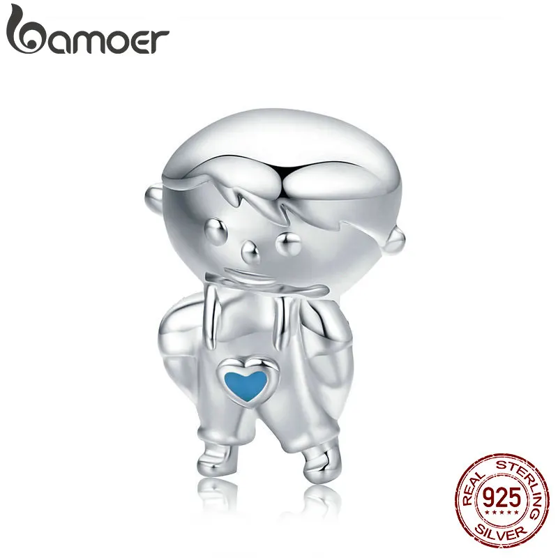 

BAMOER Genuine 100% 925 Sterling Silver Naughty Boy Kid Children Charm Beads fit Women Bracelet & Necklaces Jewelry SCC668