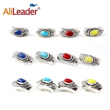 10 шт./лот роскошный цвет ful Dreadlock бусины серебряное кольцо с хрусталем манжеты для волос борода кос Dread 7 мм отверстие красные, синие желтый цвет